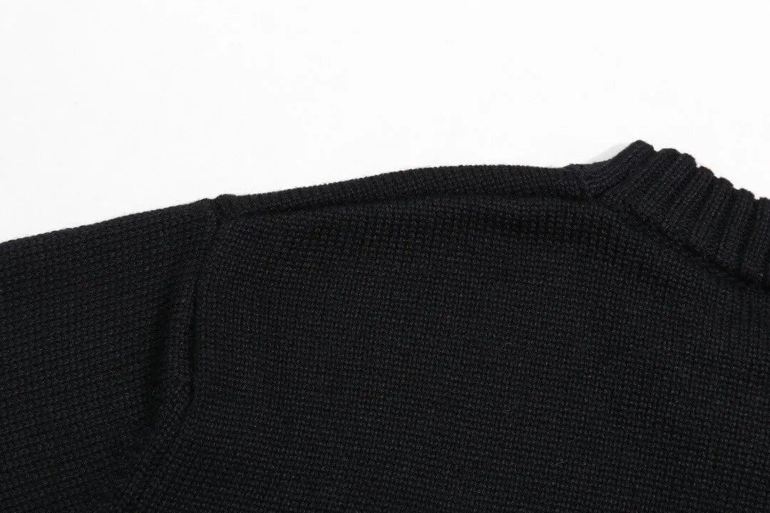 Chest Black Crewneck Sweater