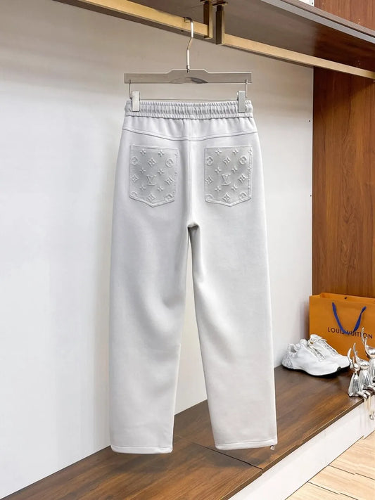 Embossed‑Pattern Cargo Pocket Pants