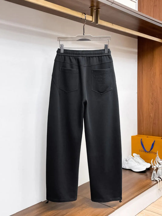 Geometric Stitching Adjustable‑hem Pants