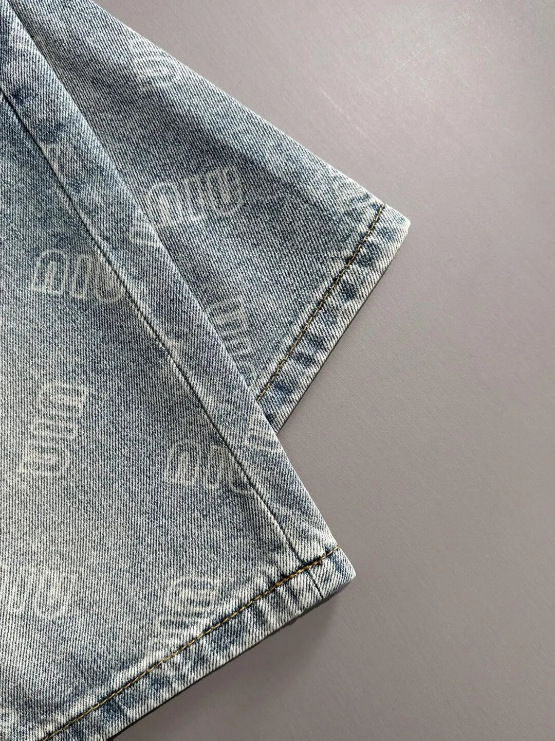 All‑Over Printed Vintage Denim Shorts