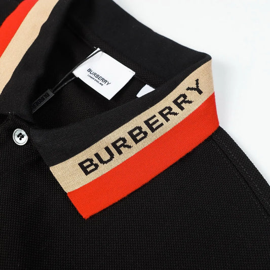 Striped Letter Polo Shirt