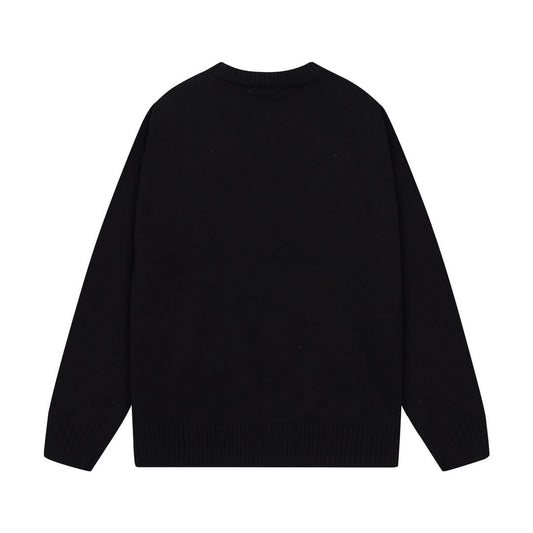 Chest Black Crewneck Sweater