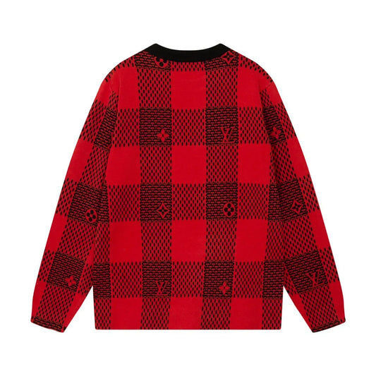 Checkered Monogram Knit Sweater