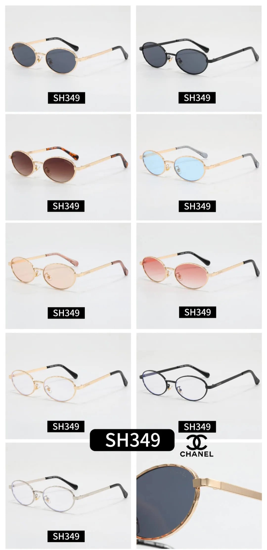 Slim Metal Oval Vintage Sunglasses