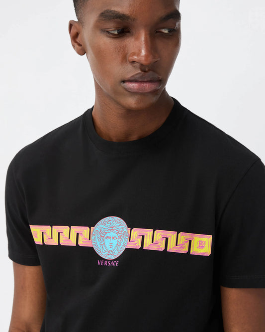 Blue Figure Print T‑Shirt