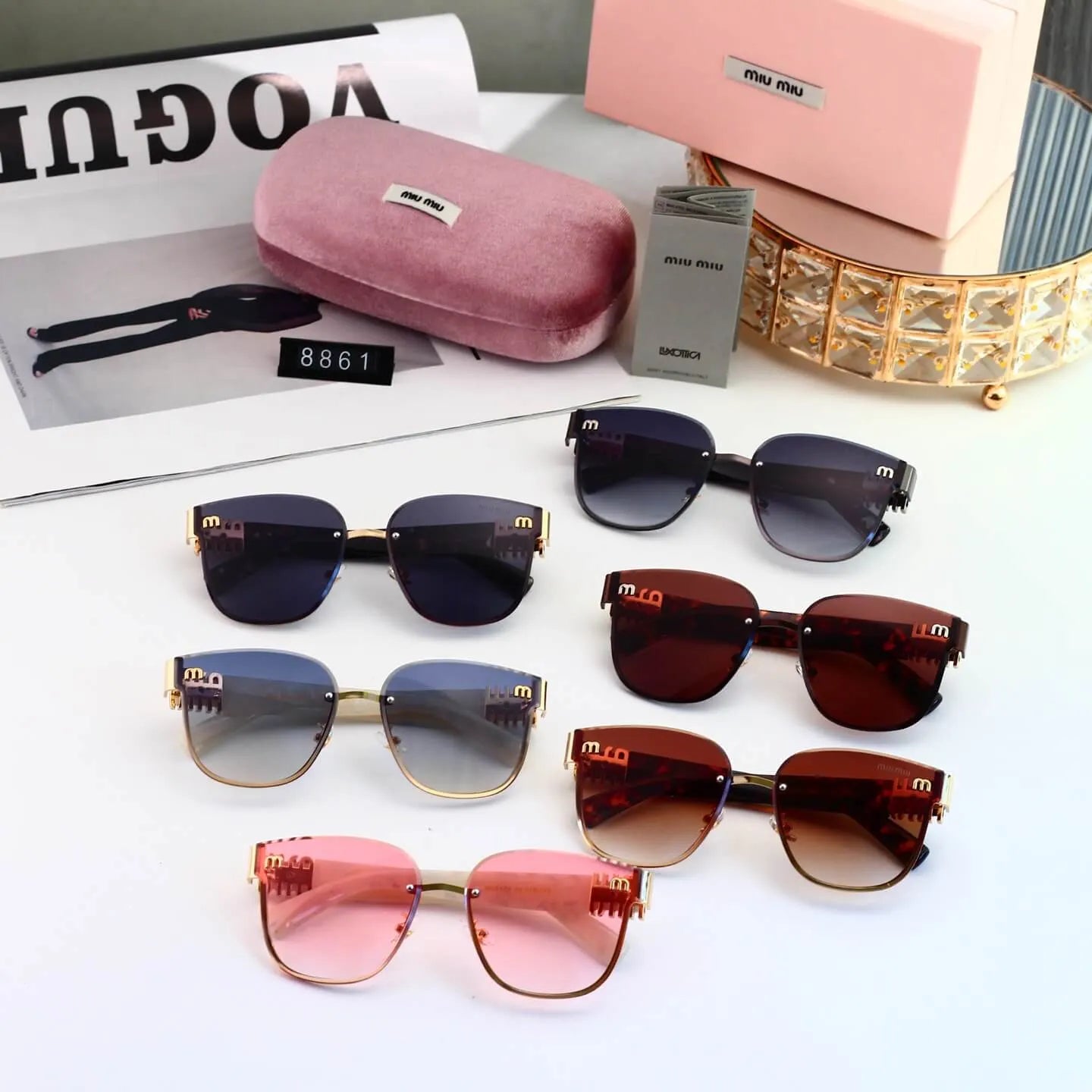 Rimless Irregular Sunglasses