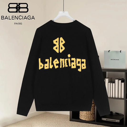 Vintage Letter Crew Neck Knit Sweater