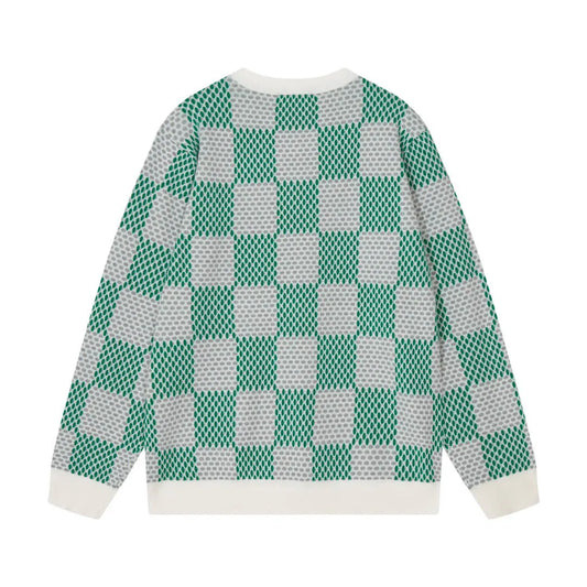 Checkered Jacquard Sweater