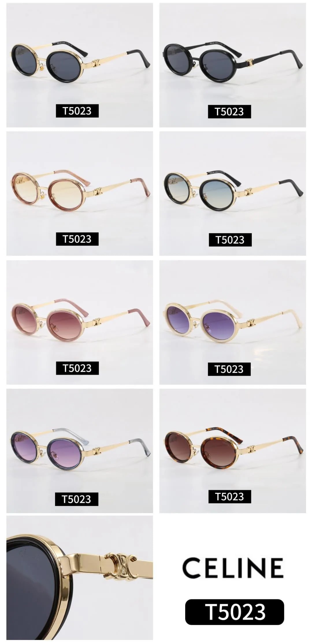 Round Metal Frame Triomphe Sunglasses