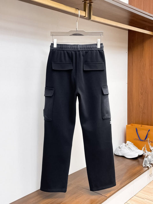 Patch‑Embroidered Cargo‑Style Pants