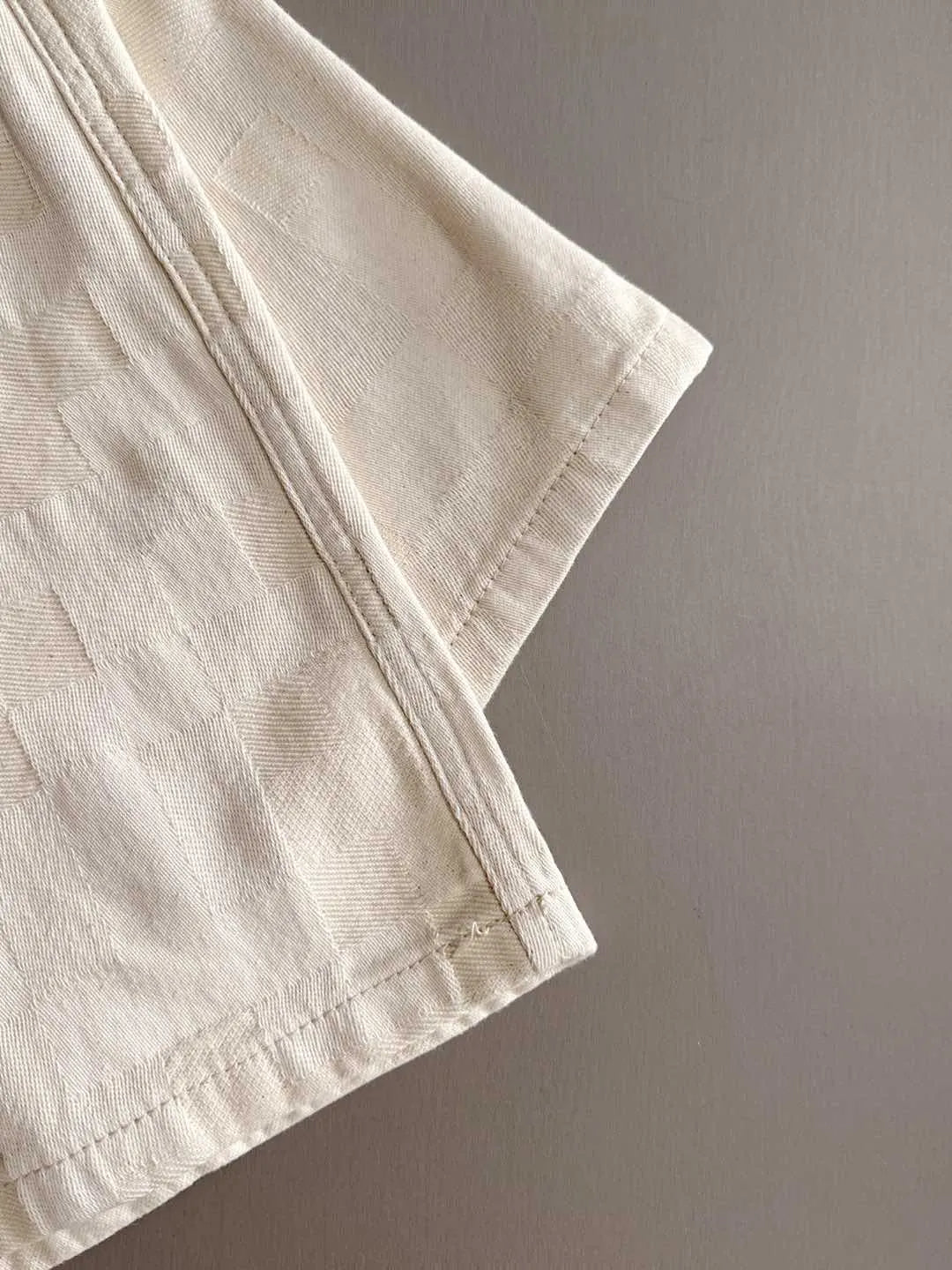 Embossed Texture Denim Shorts