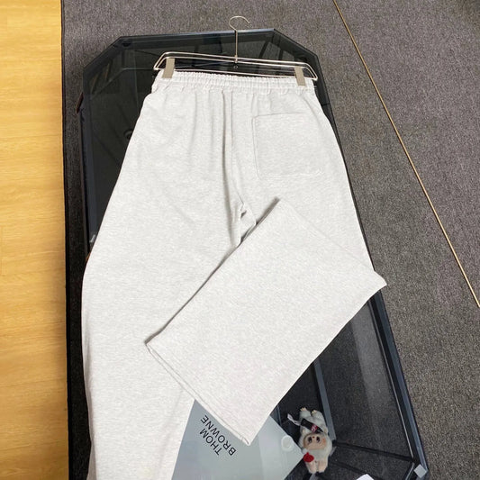 Letter Embroidery Straight Sweat Pants