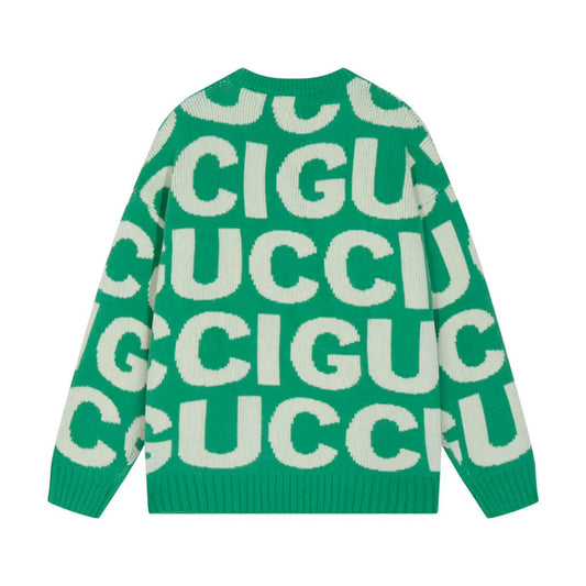 Letter Print Jacquard Sweater