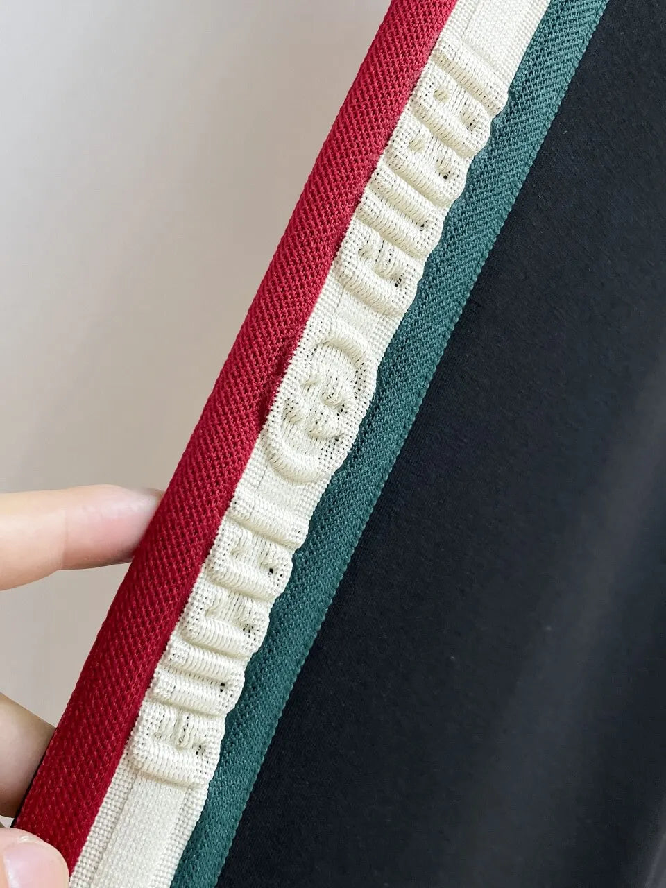 Embossed Side‑Stripe Embroidery Straight Pants
