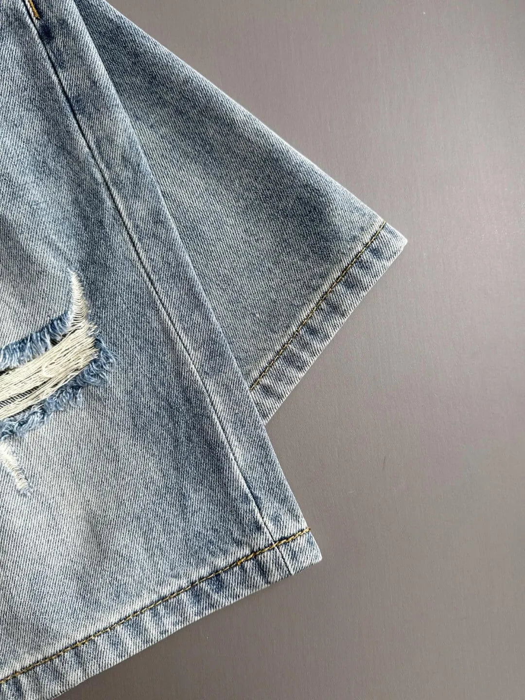 Splatter Paint Frayed Ripped Denim Shorts