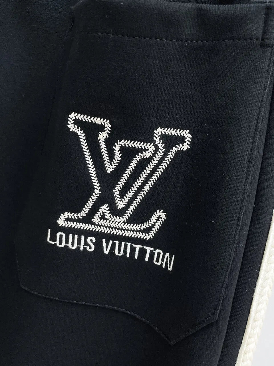 Side Stripe Letter Embroidered Straight Pants