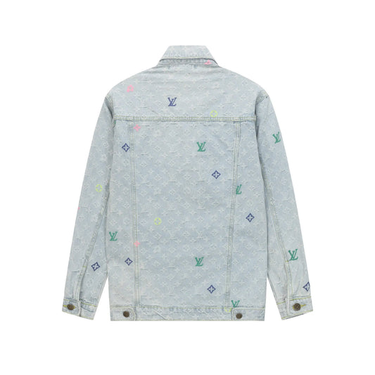 Colorful Embroidered Denim Jacket
