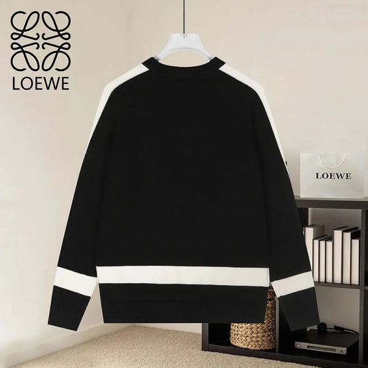 Color Block Crew Neck Knit Sweater