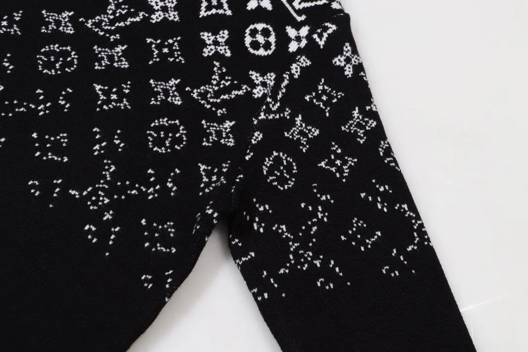 Partial Monogram Knit Sweater