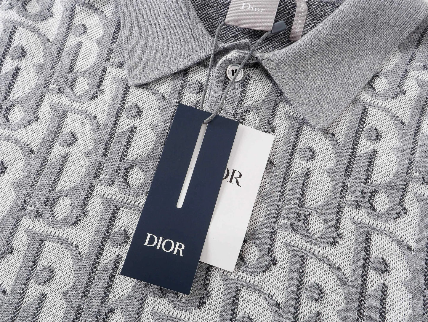 All‑Over Jacquard Knit Polo Shirt