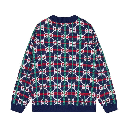 Multicolor Stripe Monogram Knit Sweater Cardigan