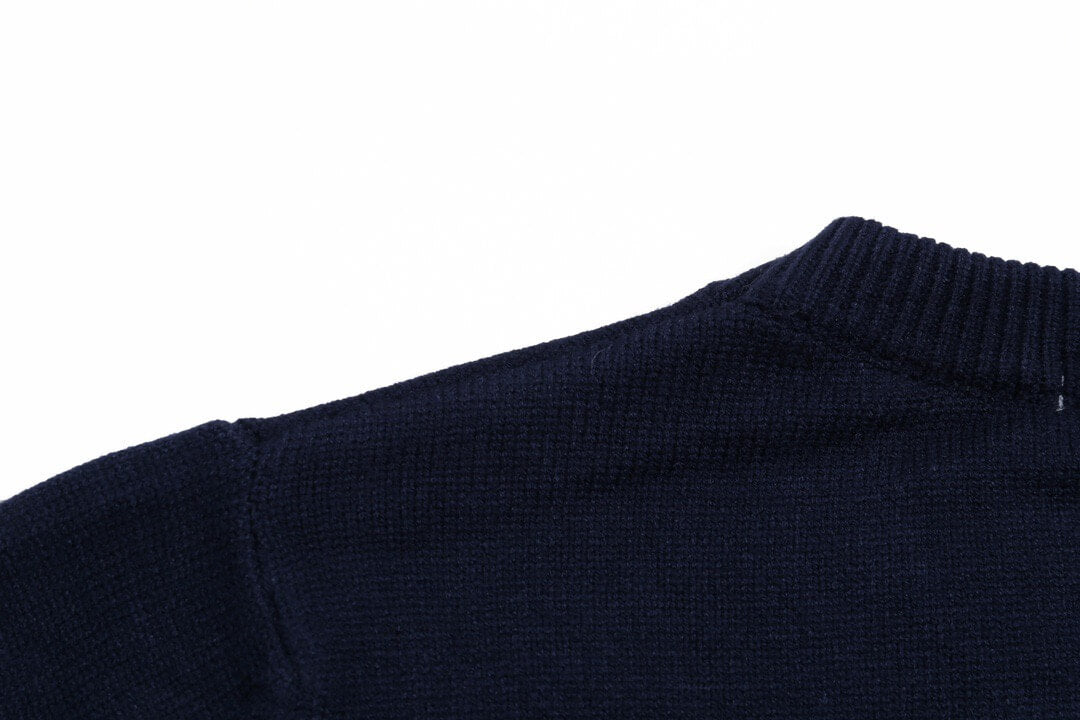 Front Letter Crewneck Knit Sweater