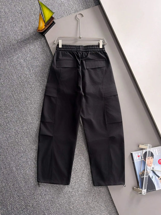 Badge Embroidery Multi-Pocket Cargo Pants