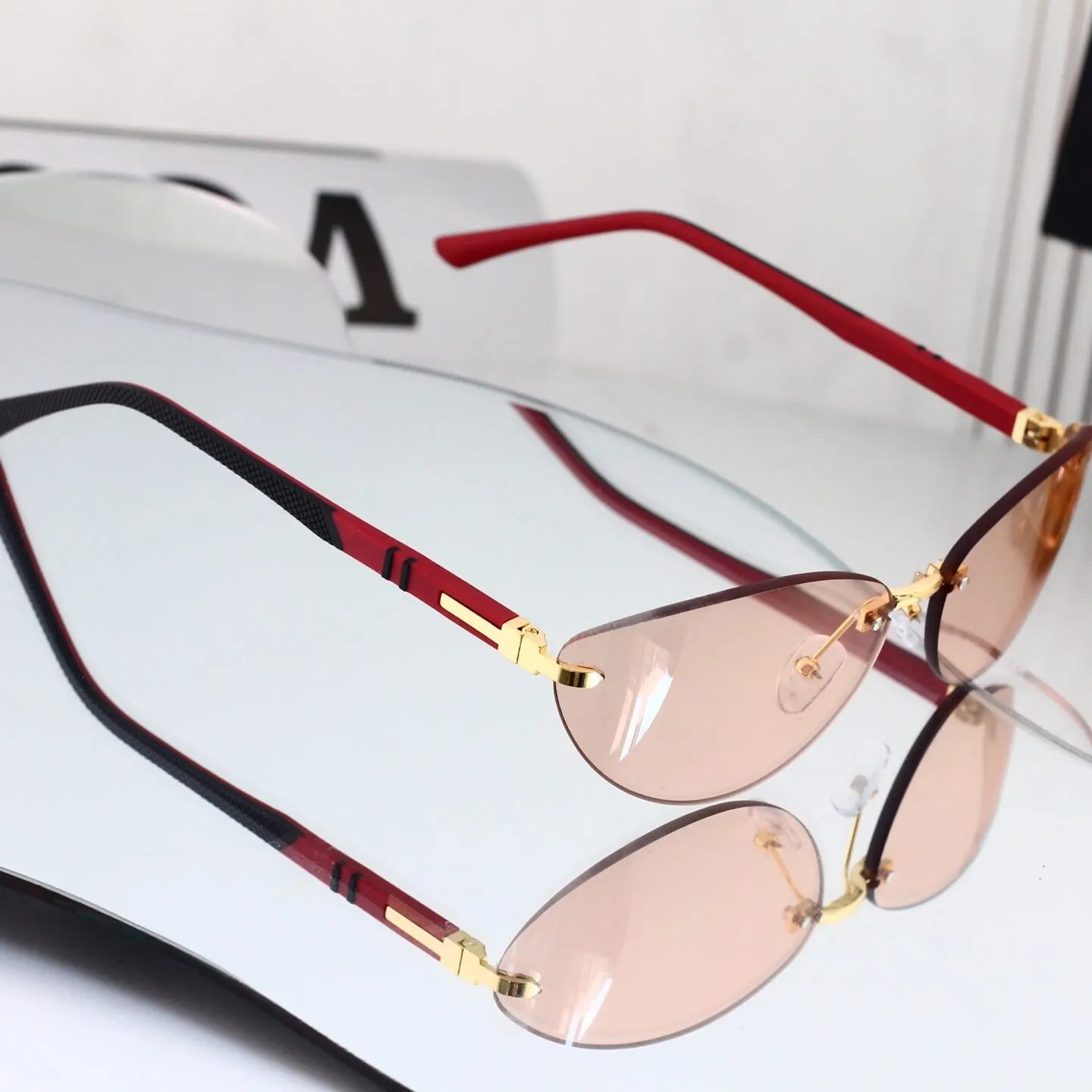 Rimless Cat Eye Sunglasses