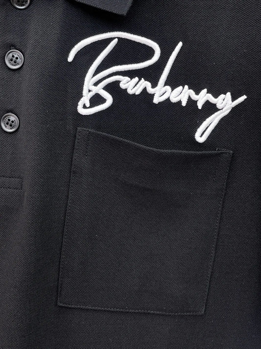 Letter Embroidered Polo Shirt