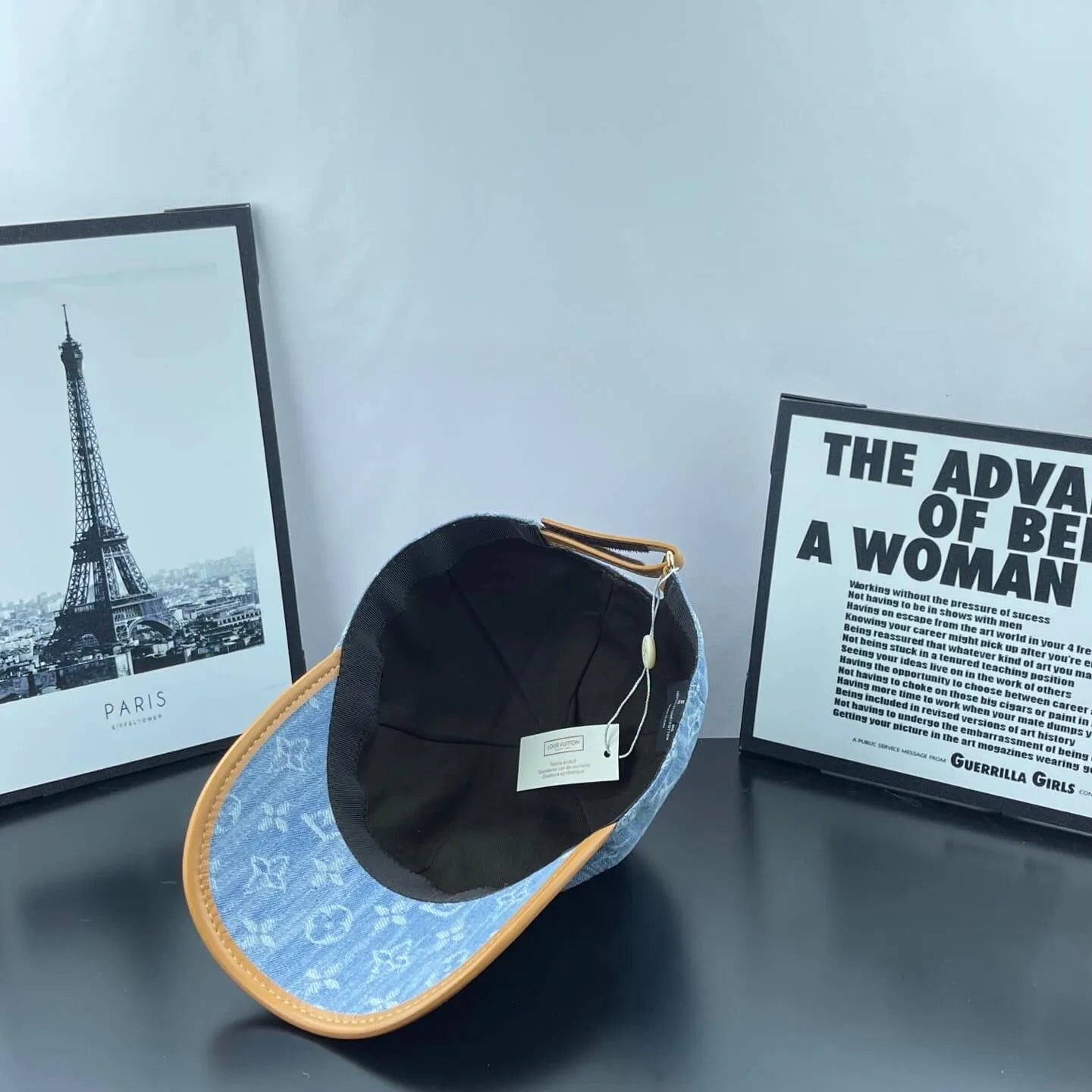 Color-Block Brim Denim Dome Cap