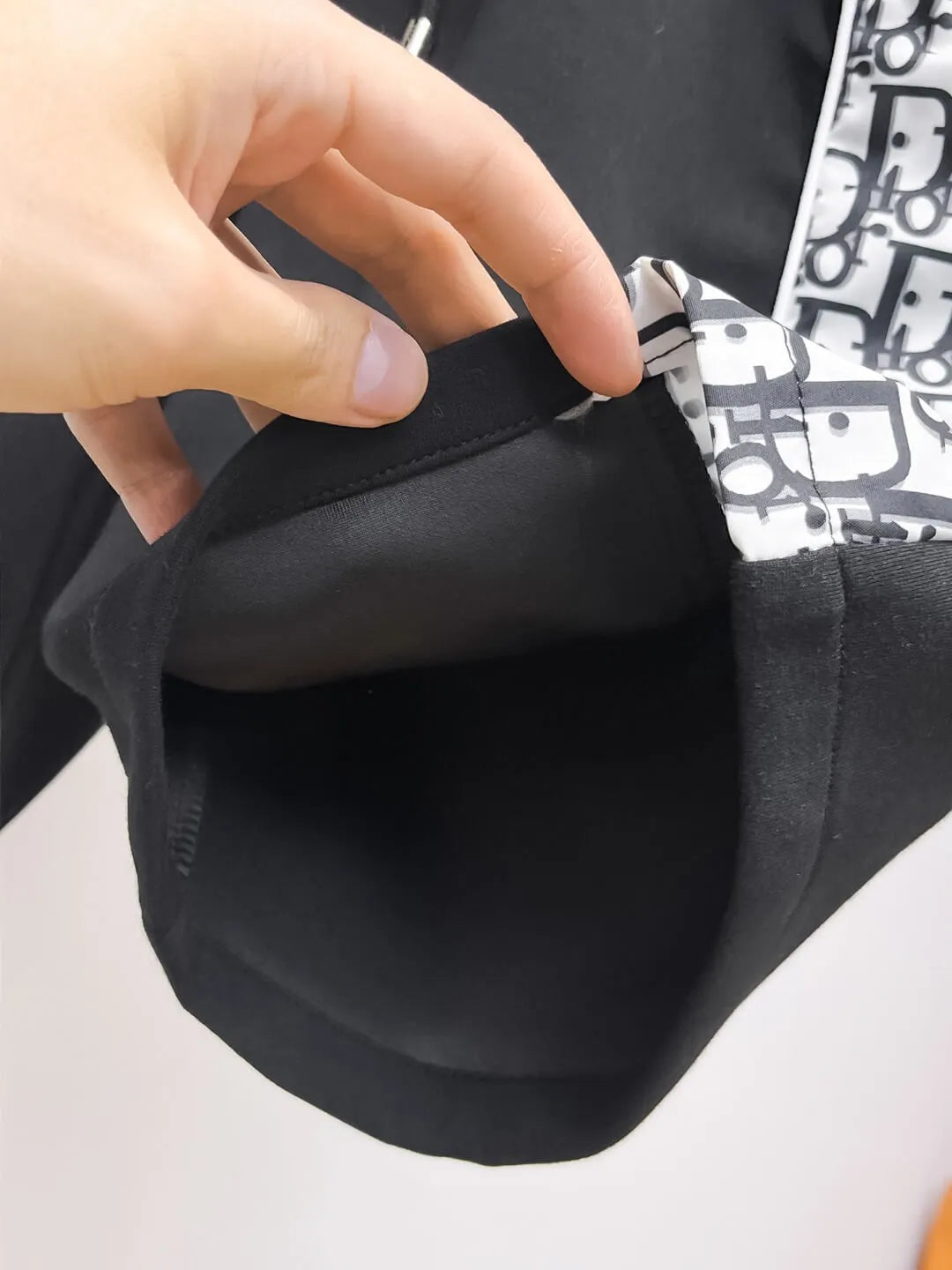 Side Printed Panel Zipper Shorts