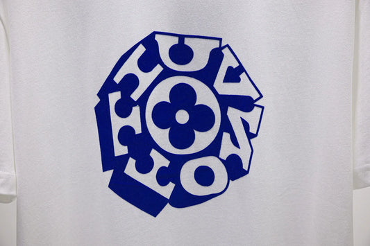 Blue Letter Print T-Shirt