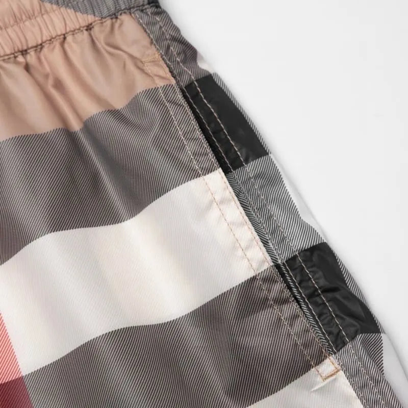 Split Contrast Panel Vintage Check Shorts