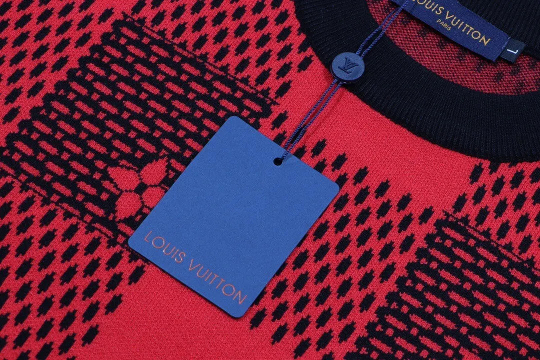 Checkered Monogram Knit Sweater