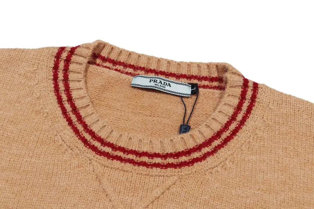 Crest Striped Trim Sweater
