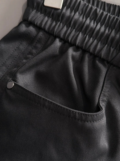 Label Decor Straight Casual Pants