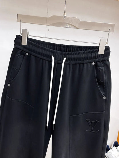 Debossed    Seam Stitching Pants