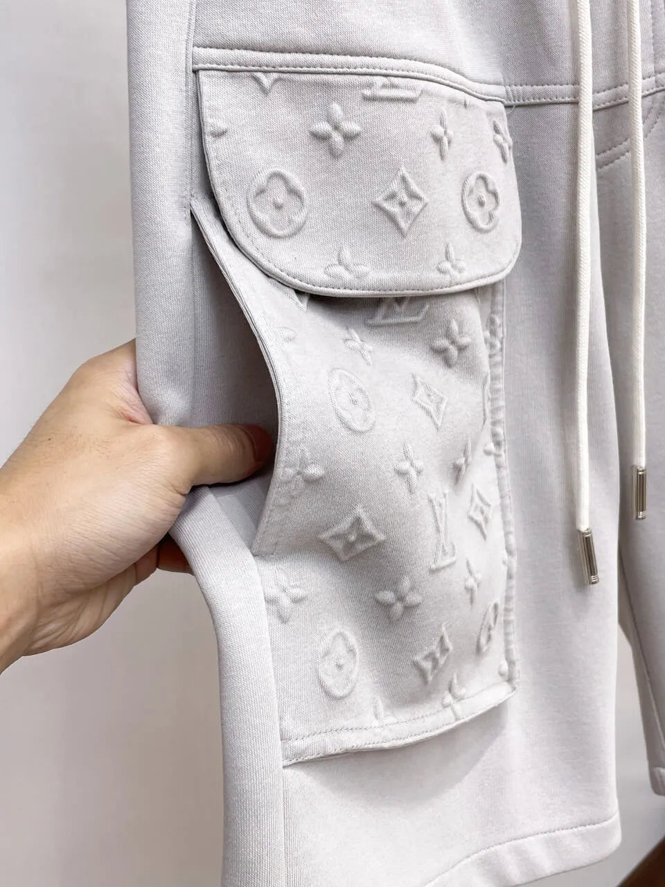 Embossed Monogram Cargo Casual Shorts