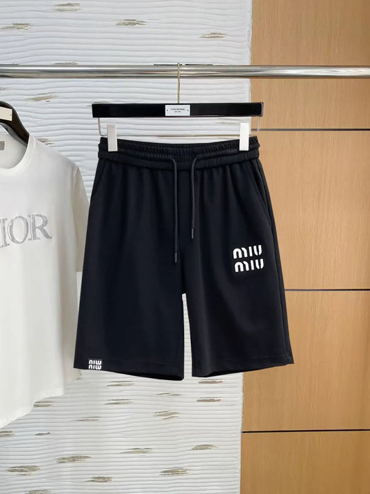 Stacked Letter Print Casual Shorts