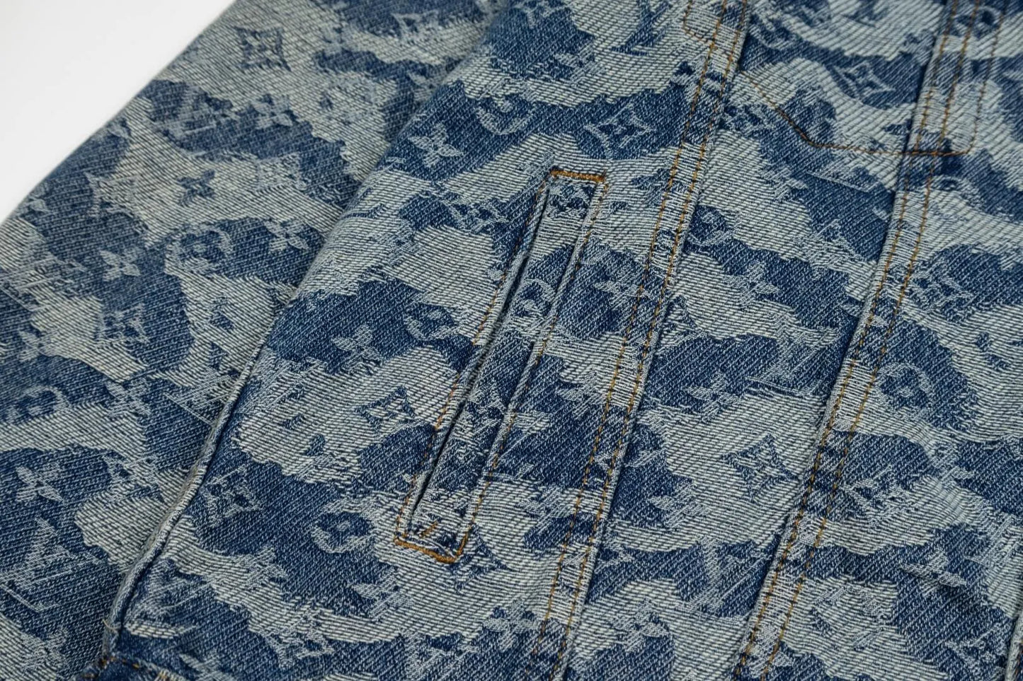 Classic Vintage‑Pattern Denim Jacket