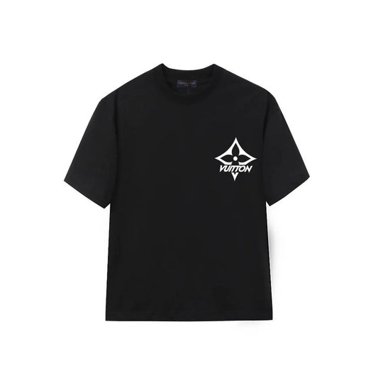Chest Four-point Star Floral Print T-Shirt