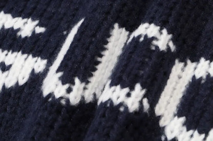Letter Chunky Knit Sweater