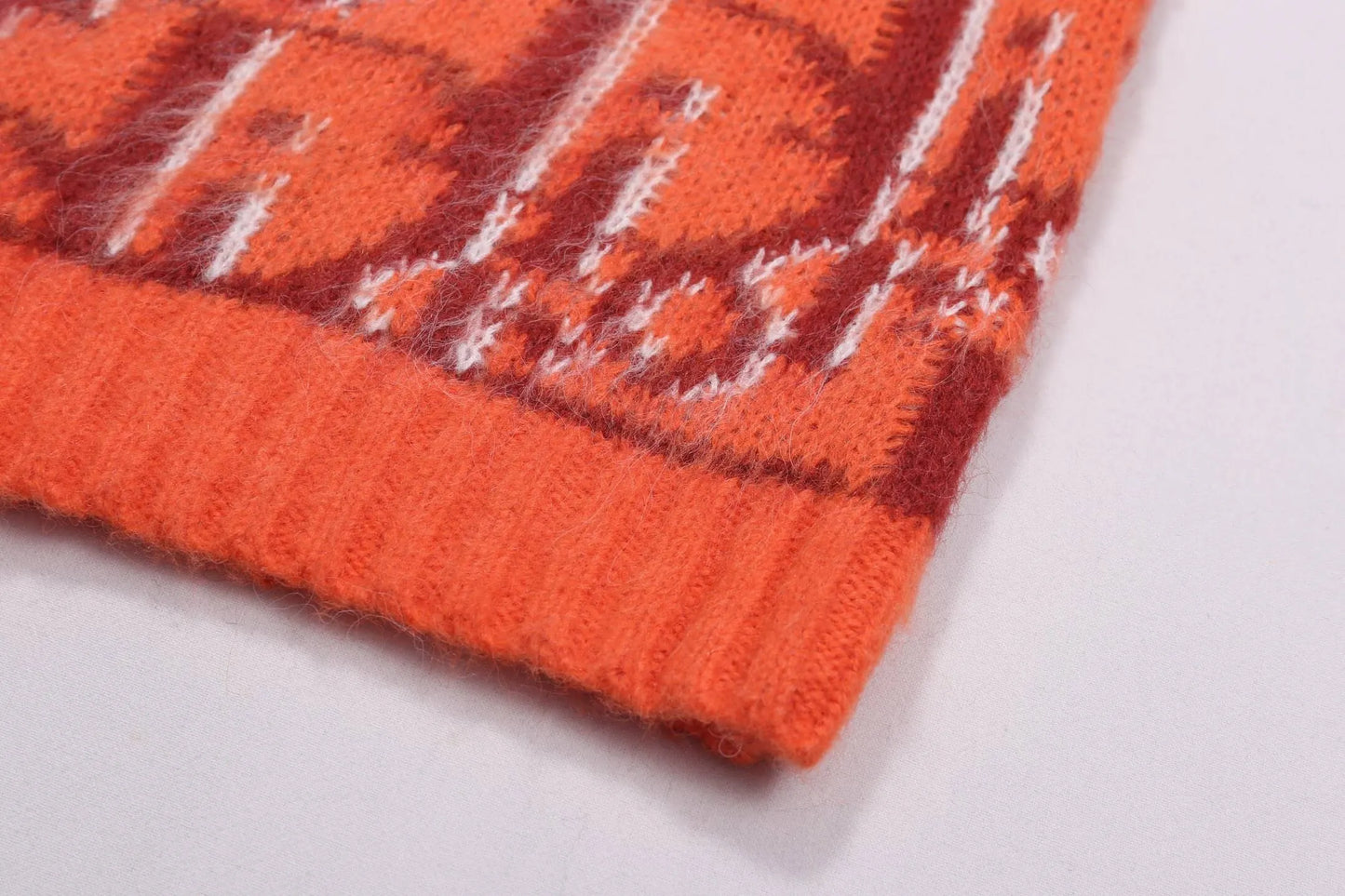 Orange All‑Over Sweater Cardigan