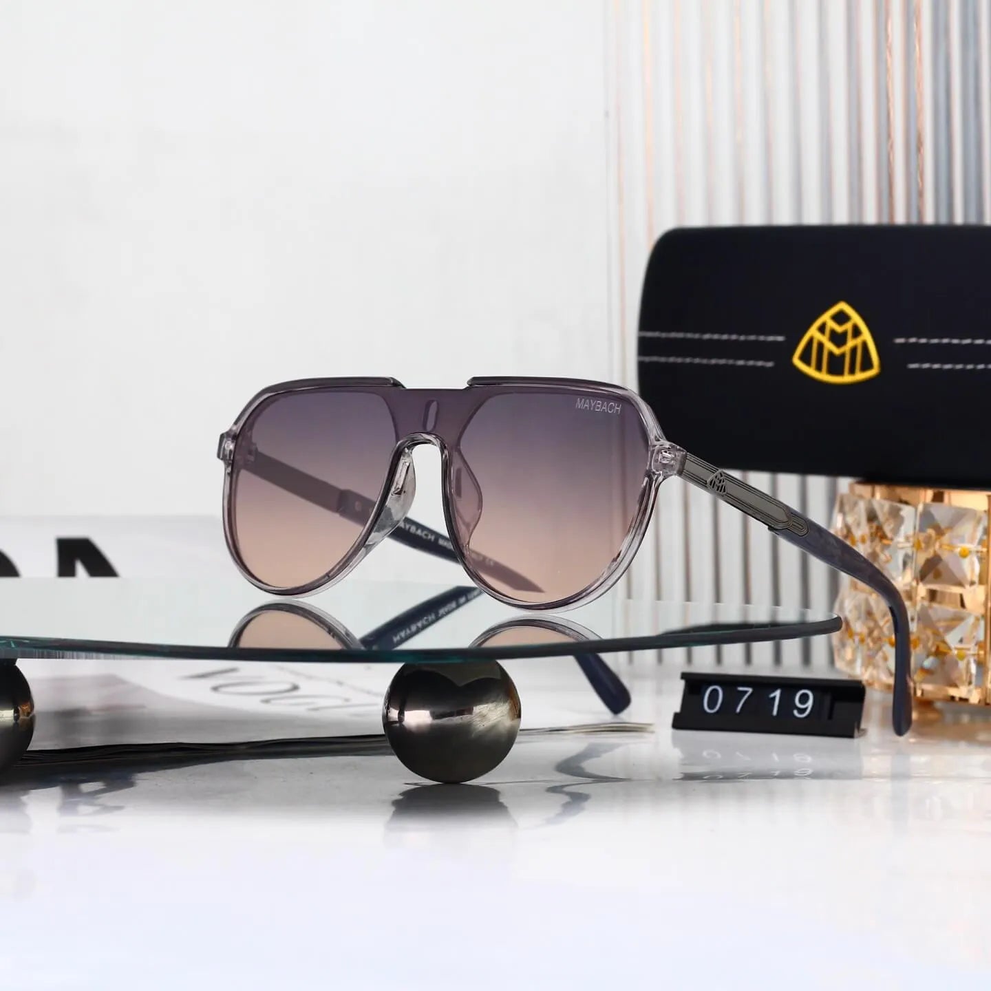 One-Piece Oversized Aviator Sunglasses