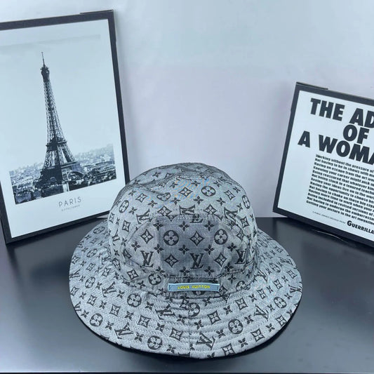 Vintage Grey Patterned Bucket Hat