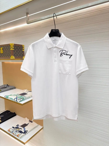 Letter Embroidered Polo Shirt