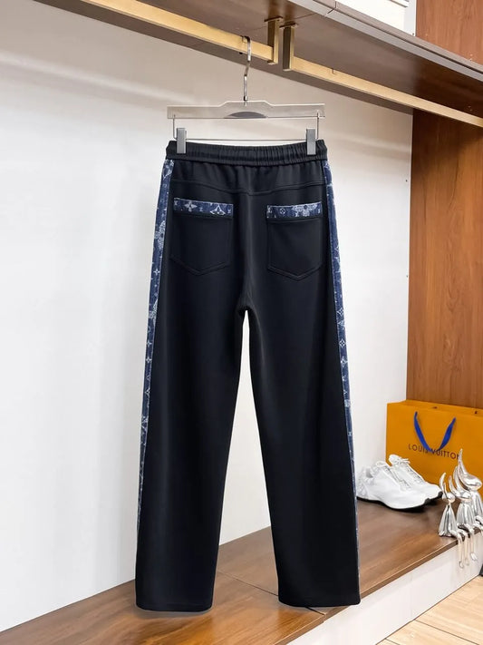 Denim Monogram Side Panel Spliced sweatpants