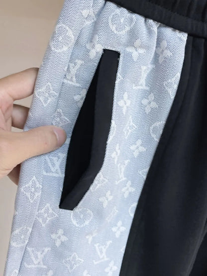 Monogram Color‑Block Straight‑Leg sweatpants