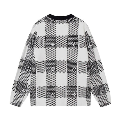Checkered Monogram Knit Sweater