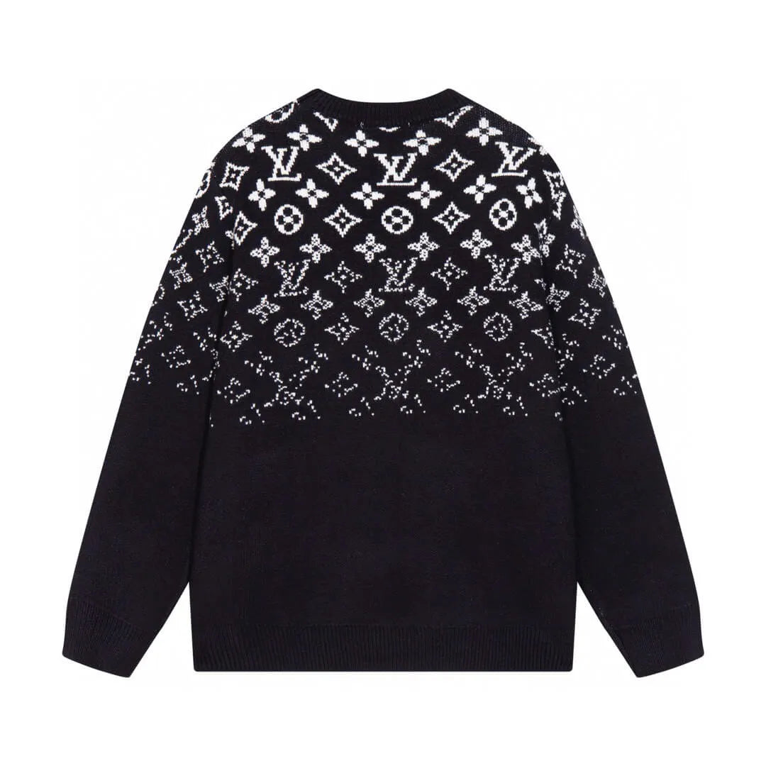 Partial Monogram Knit Sweater